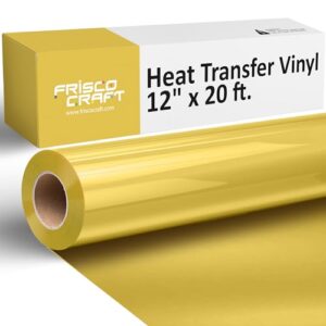 Frisco Craft Rolos de vinil HTV - Rolos de vinil de transferência de calor para impressões personalizadas - Rolo HTV fosco de 30 cm x 6 m - Passar a ferro para todas as máquinas de corte - (Discos de Vinil)