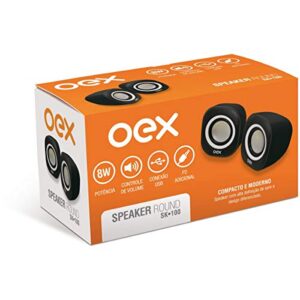 Caixa Acústica para Computador Speaker Round 8W USB/P2, Newex, SK100, Outros Acessórios para Notebooks, Black (Equipamentos)