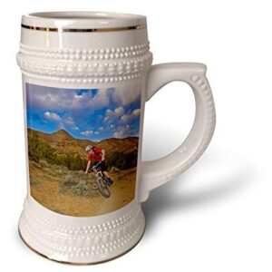 3dRose Bicycling, Mountain Biking, Bookcliff Trails, CO-US06 CHA0047-Chuck Haney Caneca, 510 g, 623 g, Caneca branca (Cervejas)