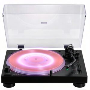 MANAYO Placa de acrílico LED RGB para Audio-Technica AT-LP120X, tapete giratório fosco com faixa de luz, toca-discos de acionamento direto, acessórios da série LP120X (Equipamentos)
