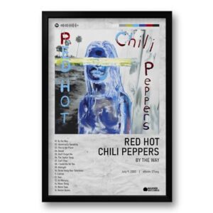 Quadro Álbum Spotify By The Way - Red Hot Chili Peppers - 40x60cm - Cartaz - Vermelho (Red) - Retrato - Retrô - Sala de estar (Discos de Vinil)