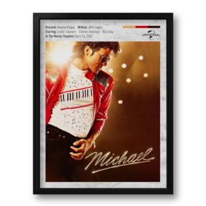 Quadro com Moldura Filme Michael 2026 Tam. 33x43cm (Discos de Vinil)