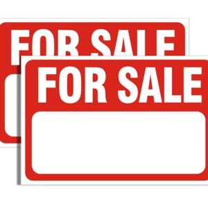 Adesivo refletivo para carro pacote com 2, decalque de vinil autoadesivo de 30,5 cm x 20,32 cm com área de gravação para garagem, barco, propriedade (vermelho, para venda) (Discos de Vinil)