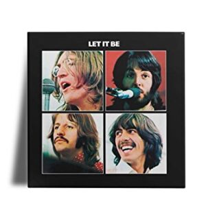 Azulejo Decorativo Artgeek Beatles Let it be 15x15 Preto Polido Colado 1 Unidade (Discos de Vinil)