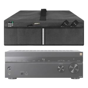 Kingshion Capa Protetora Contra Poeira Para Toca-Discos Compatível Com Sony Str-An1000, Denon Avr-S970H, Receptor Estéreo Onkyo Tx-Sr393 (Somente Capa), Cinza Escuro (Equipamentos)