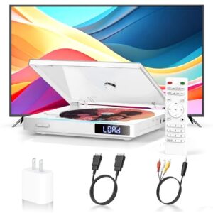 Mini leitor de DVD com colunas incorporadas HIFI, leitores de DVD sem região para TV, saída HDMI e AV, leitor de CD/DVD super pequeno com entrada USB, sistema NTSC/PAL, cabos HDMI e AV (Equipamentos)