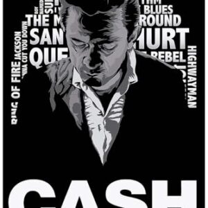 Cartaz Johnny Cash com citação motivacional pôsteres inspiradores música memorabilia vinil June Carter Cash Folsom Prison Decor Wall Art Growth Iconic Vintage Print Álbum Citações Colecionáveis (Discos de Vinil)