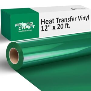 Frisco Craft Rolos de vinil HTV - Rolos de vinil de transferência de calor para impressões personalizadas - Rolo HTV fosco de 30 cm x 6 m - Passar a ferro para todas as máquinas de corte - (Discos de Vinil)