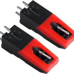 2 cartuchos universais de toca-discos, cartuchos de toca-discos para discos de vinil, diamante Stylus agulha, toca-discos para fonógrafo LP, Victrola, ION, Crosley (Equipamentos)