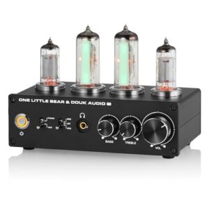 Douk Audio Pré-Amplificador De Toca-Discos Estéreo Com Válvula De Vácuo T9, Pré-Amplificador Com Saída Para Fone De Ouvido E Controle De Graves Agudos Para Toca-Discos Mm/Mc, Áudio De Alta Fidelida (Equipamentos)