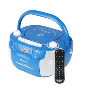 Retekess TR621P CD Player Boombox, leitor de cassete, sem fio, rádio AM/FM, controle remoto, som estéreo, gravação em fita, USB/TF, alimentado por bateria AC/D, conector de fone de ouvido, para casa e (Equipamentos)