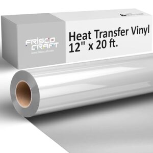 Frisco Craft Rolos de vinil HTV - Rolos de vinil de transferência de calor para impressões personalizadas - Rolo HTV fosco de 30 cm x 6 m - Passar a ferro para todas as máquinas de corte - (Discos de Vinil)