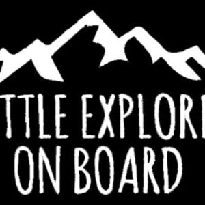 LLI Little Explorer On Board | Adesivo de vinil decalque | Laptop Carros Caminhões Vans Paredes | Branco |14 x 9,7 cm | LLI953 (Discos de Vinil)