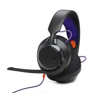 JBL Quantum 250 - Wired multiplatform Gaming Headset, 50mm Carbon Dynamic Drivers for Rich JBL Quantum Spatial Sound, Cardioid Noise Cancelling Boom mic, & Ultra-Light Comfortable Design (Black) (Equipamentos)