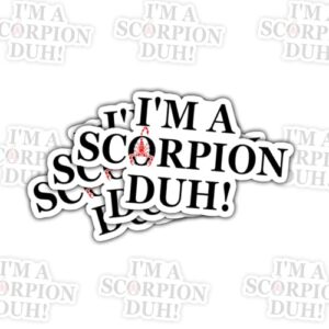 3 adesivos I'm a Scorpion Duh, decalques de vinil de animais perigosos com citação engraçada para laptop, caderno, diário, garrafa de água, para-choque de carro, presente para adolescentes, estudantes (Discos de Vinil)