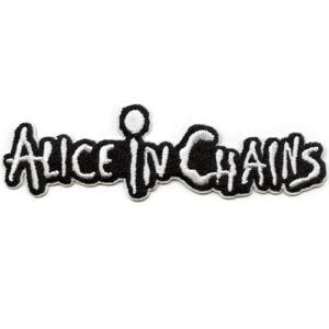 Logotipo da banda C&D Visionary Alice in Chains 10 cm de largura x 3 cm de altura bordado - Tema musical (Discos de Vinil)