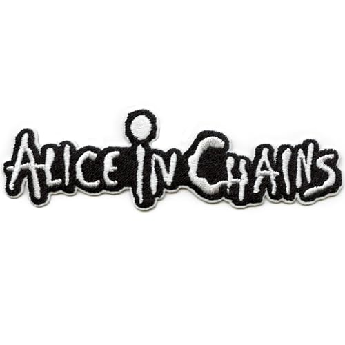 Logotipo da banda C&D Visionary Alice in Chains 10 cm de largura x 3 cm de altura bordado - Tema musical (Discos de Vinil)