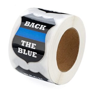 Police Support Back The Blue Badge Stickers- Blue Lives Matter Support Stickers (1 roll - 250) (Discos de Vinil)