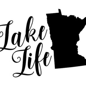 Creative Concept Ideas Adesivo de vinil Minnesota Lake Life CCI |Laptop Carros Caminhões Vans Paredes | Preto | 14 x 10 cm | CCI2365 (Discos de Vinil)