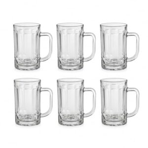 Canecas de Chopp e Cerveja Vidro Reforçado 430ml - Kit 6 Unidades - Embalagem Segura Antiquebra (6) (Cervejas)