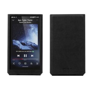 MITER Capa para FiiO JM21, capa de couro sintético sintético feita à mão para fiio-jm21 (preto claro) (Equipamentos)