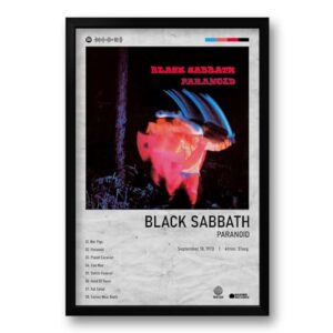 Genérico Quadro Decorativo Álbum Spotify Paranoid - Black Sabbath - 40x60cm (Discos de Vinil)