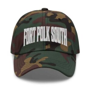 Boné de beisebol Fort Polk South Fort Polk South Dad Louisiana LA Chapéu bordado lembrança, Camuflagem verde, Tamanho Único (Equipamentos)