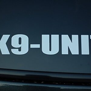 Adesivo de vinil K9 Unit Police Dog (V172) K-9 Escolha a cor!! Aplicação da lei (24 cm x 4,4 cm, branco) (Discos de Vinil)