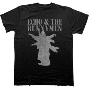 Camiseta Echo & The Bunnymen Silhuetas Banda Logo Oficial Masculina Preta, Preto, XGG (Discos de Vinil)
