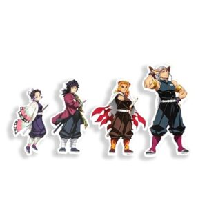 Demon Slayer - Pacote de adesivos de vinil - Pacote Hashira #1 4 Pacote de adesivos 7,6-10 cm - Otaku (Discos de Vinil)