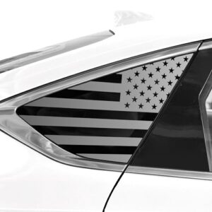 BOGAR TECH DESIGNS Adesivo decalque de vinil com bandeira americana pré-cortado de janela de quarto compatível com Genesis G80 2022-2025, preto fosco (Discos de Vinil)