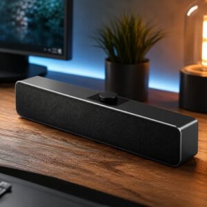 Caixa de Som Soundbar - para Computador, TV, PC - Cor Preta, USB, Plug And Play, Controle de Volume, Som Potente (Equipamentos)