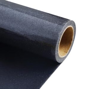 GYT Vinil HTV com glitter preto – 30,5 cm x 1,5 m, rolos de vinil de transferência de calor, preto com glitter em vinil para design "faça você mesmo" (Discos de Vinil)