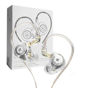 Fone De Ouvido Profissional KZ EDX Pro Intra-auricular, Driver Dinâmico Magnético Composto de 10mm, Cabo Substituível, Original - Perfeito para Cantores - AlverSun (CRYSTAL) (Equipamentos)