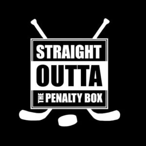 Adesivo de vinil engraçado de taco de hóquei Straight Outta The Penalty Box | Carros Caminhões Vans Paredes Laptop| Branco | 14 x 13 cm | MKR2464 (Discos de Vinil)