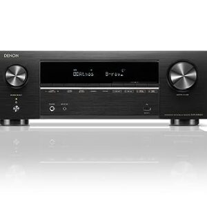 Denon AVR-X1800H Receptor estéreo AV de 7.2 canais – 80 W/canal, transmissão sem fio via HEOS integrados, Wi-Fi e Bluetooth, suporta Dolby Vision, HDR10+, HDR dinâmico e sistemas de automação