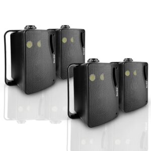 Herdio Alto-falantes passivos para ambientes externos de 8,5 cm à prova d'água com fio para montagem na parede com som superior de 400 W, durabilidade para todos os climas, para casa, pátio, jardim (Equipamentos)
