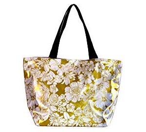 First Choice Vinyls Bolsa de vinil Alux Oilcloth – Bolsas de mão disponíveis em uma variedade de cores – Resistente à água, bolsa de praia limpa – Sacolas para compras, bolsa de fraldas ou viagem, (Discos de Vinil)