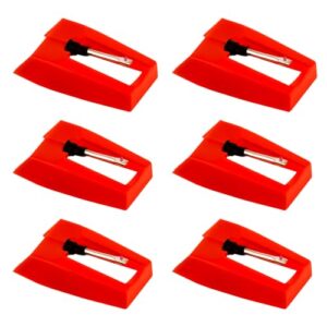 6 agulhas para toca-discos, agulha de substituição de toca-discos ABS durável acessório de substituição para fonógrafo (vermelho) (Equipamentos)