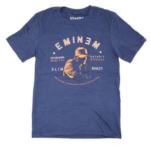 Eminem Camiseta masculina Retrato de Detroit azul, Azul, XXG (CDs)