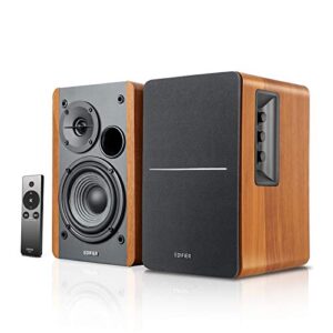 Edifier Alto-falantes R1280ts Ativos para Estante – Monitores de Áudio 2.0 Stereo Nearfield – Alto-falantes para monitor de estúdio - 42 watts RMS com Saída para Subwoofer – Gabinete de Madeira (Equipamentos)