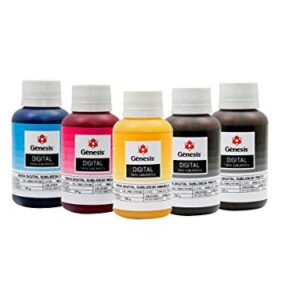 5 Tintas para Sublimação Digital Gênesis para Epson Universal CMYK 100ml + 100ml Black preto (Discos de Vinil)