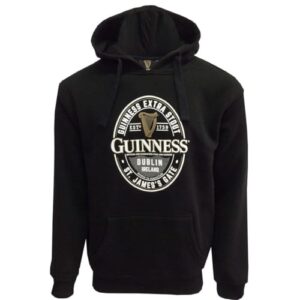 Guinness Moletom com capuz Black Label St. James Gate (EUA, alfa, GG, regular, regular, preto) (Cervejas)