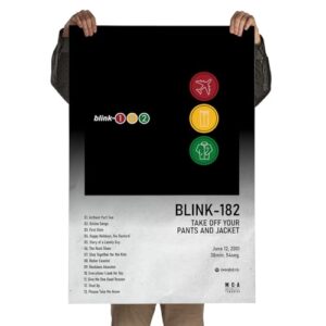 Poster Autoadesivo 60x90cm Álbum Take Off Your Pants and Jacket, blink, Punk Rock, Pop Punk, Alternative Rock, Skate (Discos de Vinil)