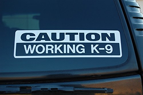 Adesivo de vinil Caution Working K9 Police Dog Law Enforcement Escolha a cor e o tamanho (V450) (20 x 6,3 cm, branco) (Discos de Vinil)
