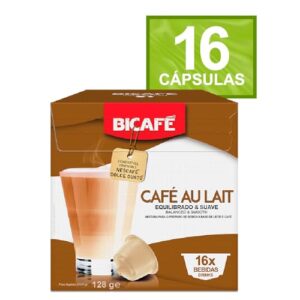 Cápsulas de Café com Leite Equilibrado e Suave Bicafé, Compatível com Dolce Gusto, Contém 16 Cápsulas (Café)