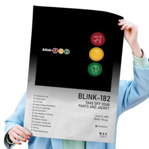 Poster Autoadesivo 40x60cm Álbum Take Off Your Pants and Jacket Blink, Punk Rock, Pop Punk, Alternative Rock, Skate (Discos de Vinil)