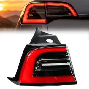 Endxedo Conjunto de lâmpada traseira externa de 4 pinos do lado do motorista traseiro esquerdo compatível com Tesla Model Y 2020 2021 2022 2023 2024 substitui 1502086-00-D (CDs)