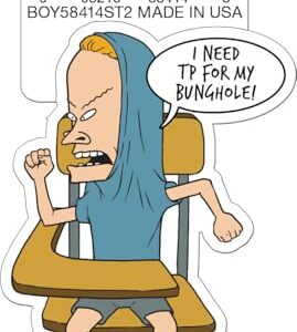 Ata-Boy Beavis and Butt-Head I Need TP Die Cut Adesivo de vinil de 7,6 cm (Discos de Vinil)