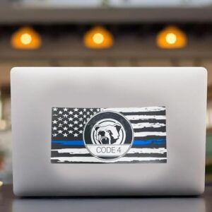 Adesivos de vinil para carros Police Thin Blue Line, pacote com 2, adesivos de suporte à prova d'água para carros, janelas, laptops e garrafas – Decalque de aplicação da lei B007 (Discos de Vinil)